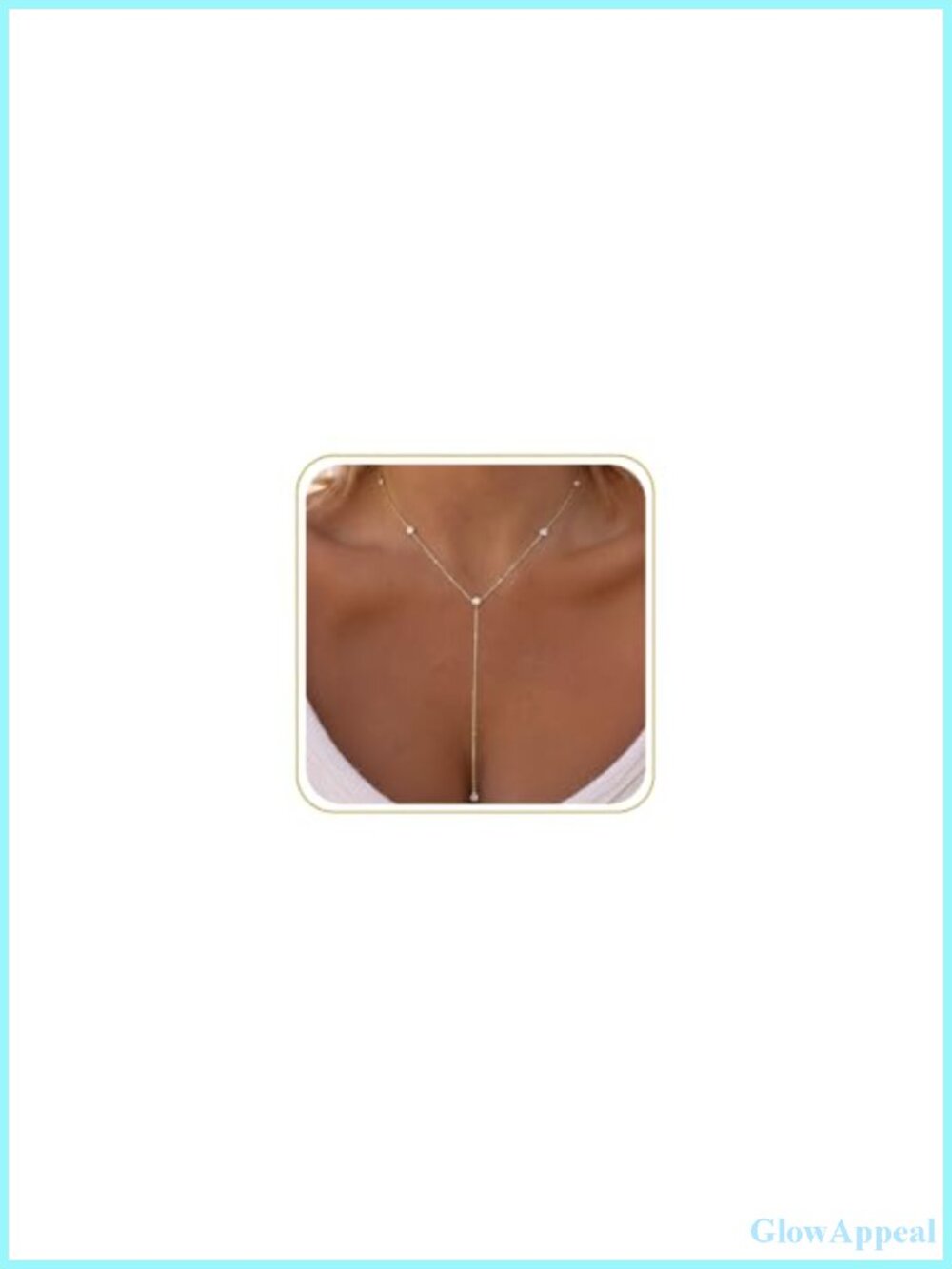 14K Gold Plated Brass Dainty Y Lariat Necklace for Women Layering